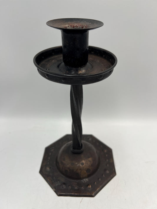 Antique Goberg Wrought Iron Candlestick Set