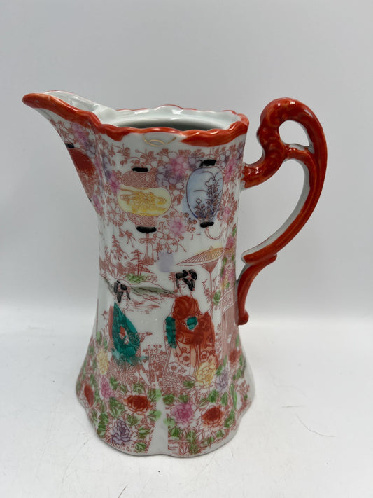 Vintage Japanese Geisha Porcelain Pitcher