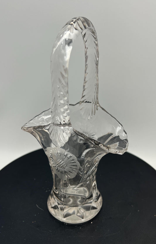 Vintage Clear Crystal Daisy Bridal Basket