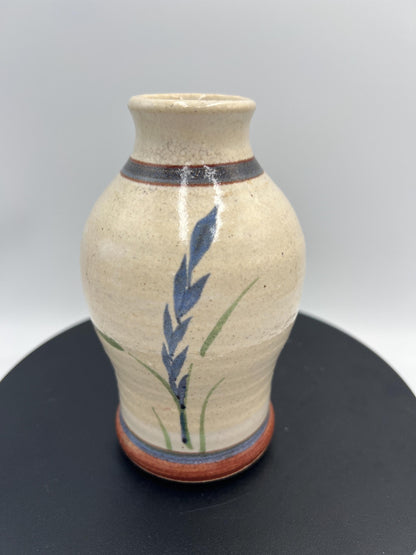 Vintage Speckled Floral Studio Pottery Bud Vase