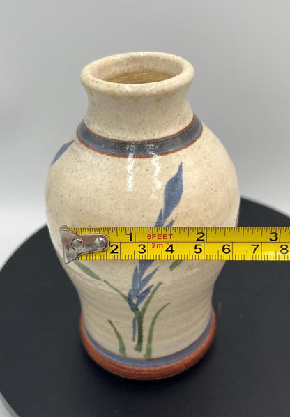 Vintage Speckled Floral Studio Pottery Bud Vase