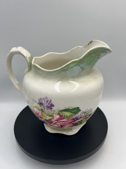 Antique National China Co Western Gem Floral Pitcher