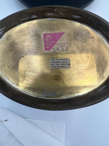 Vintage Engraved Brass Tea Caddy