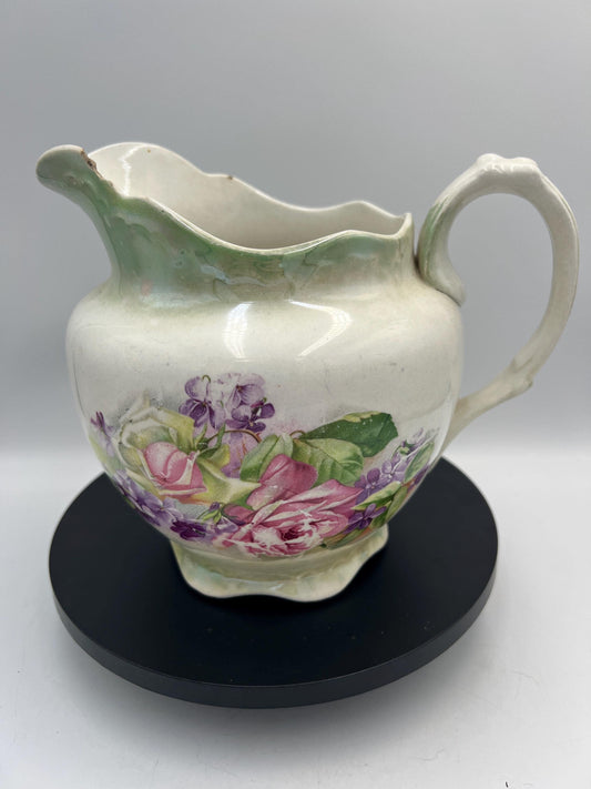 Antique National China Co Western Gem Floral Pitcher